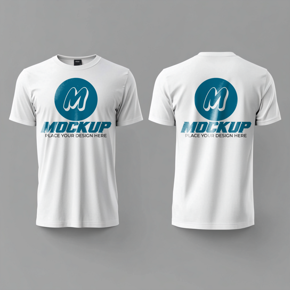 White TShirt Mockup Front and Back Views for Apparel Design psd