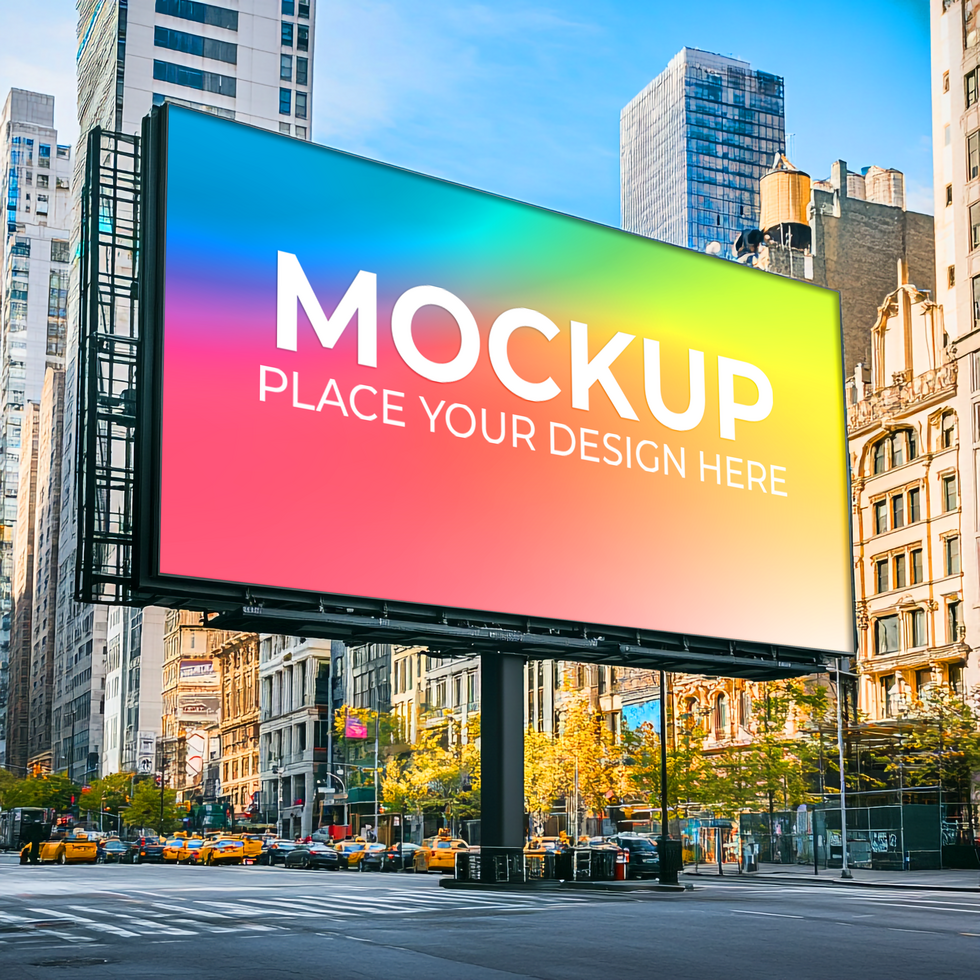 Vibrant Billboard Mockup Showcase Your Design in NYC psd