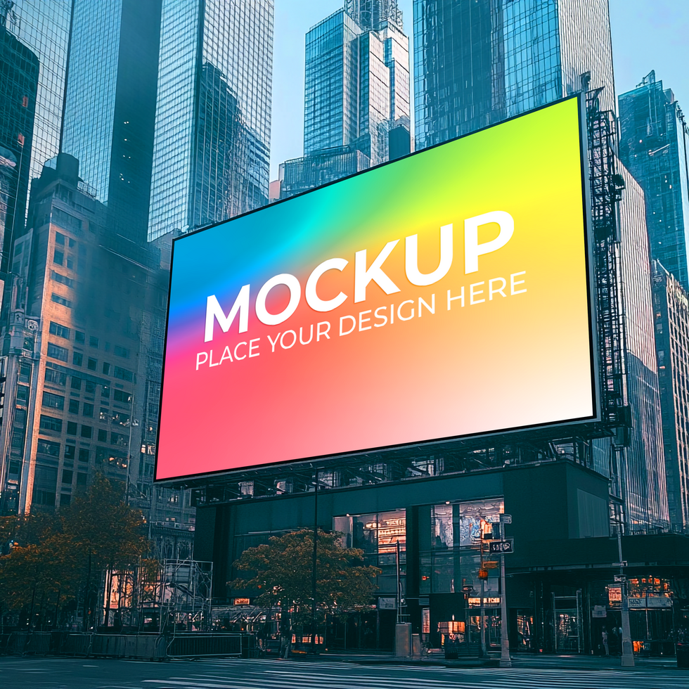 Billboard Mockup Realistic Cityscape Digital Signage Template for Advertising Marketing psd