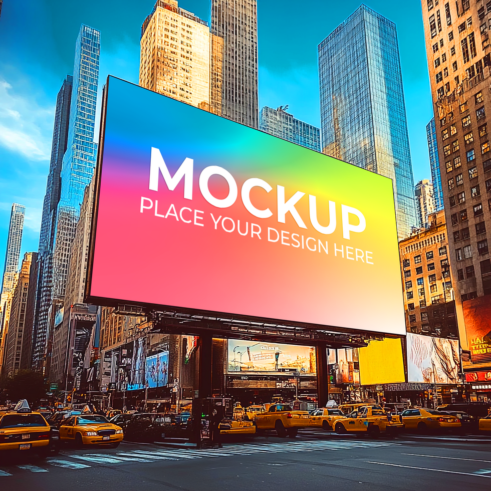 NYC Billboard Mockup Showcase Your Design on Times Squares Brightest Screen psd