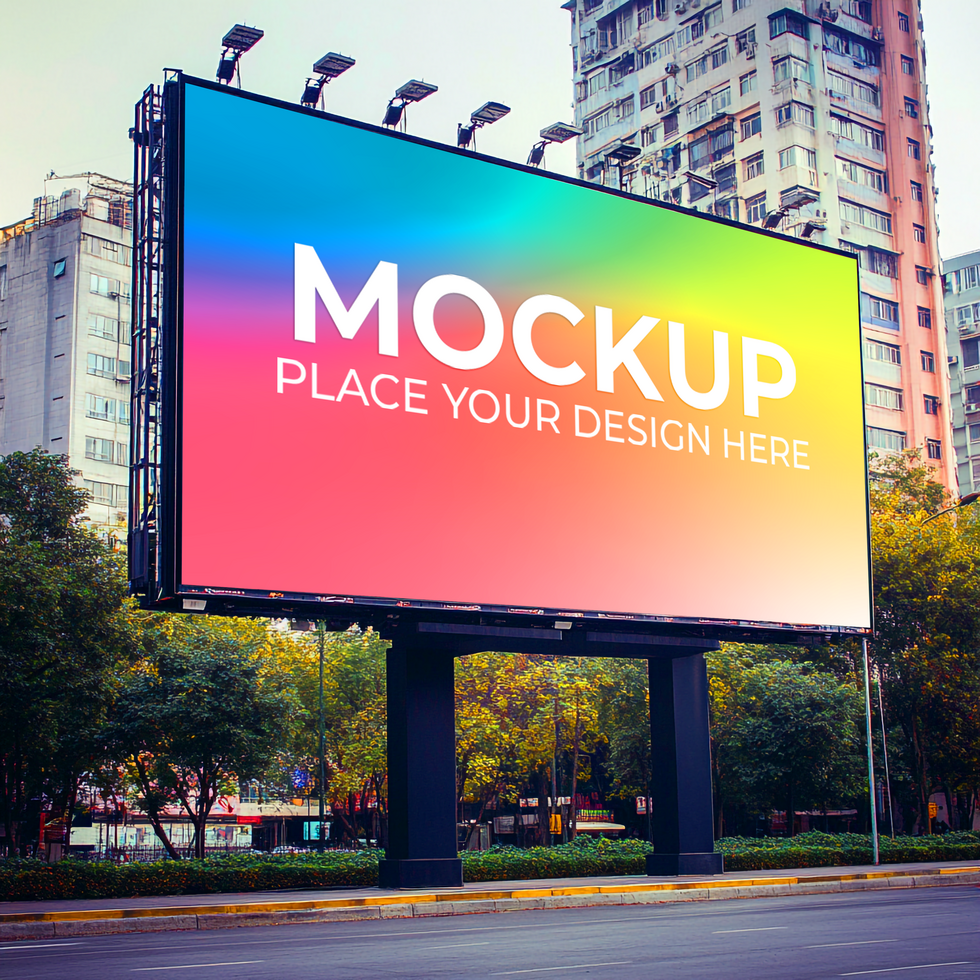 Realistic Outdoor Billboard Mockup Template for Advertising and Design Presentation psd