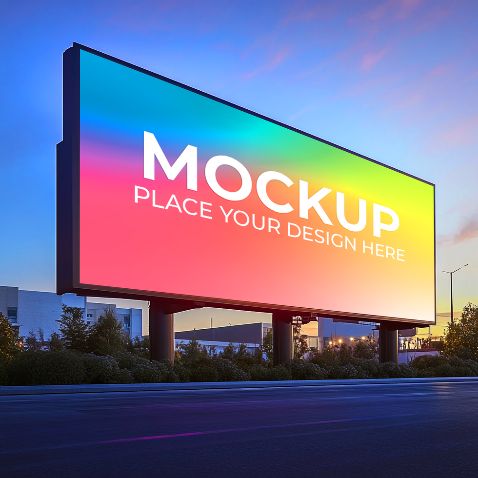 Billboard Mockup Vibrant Template for Outdoor Advertising psd