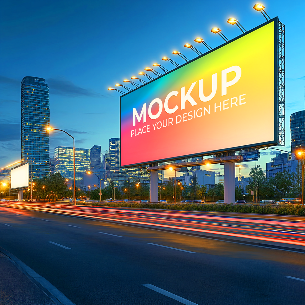 Billboard Mockup Night Cityscape Advertising Display psd