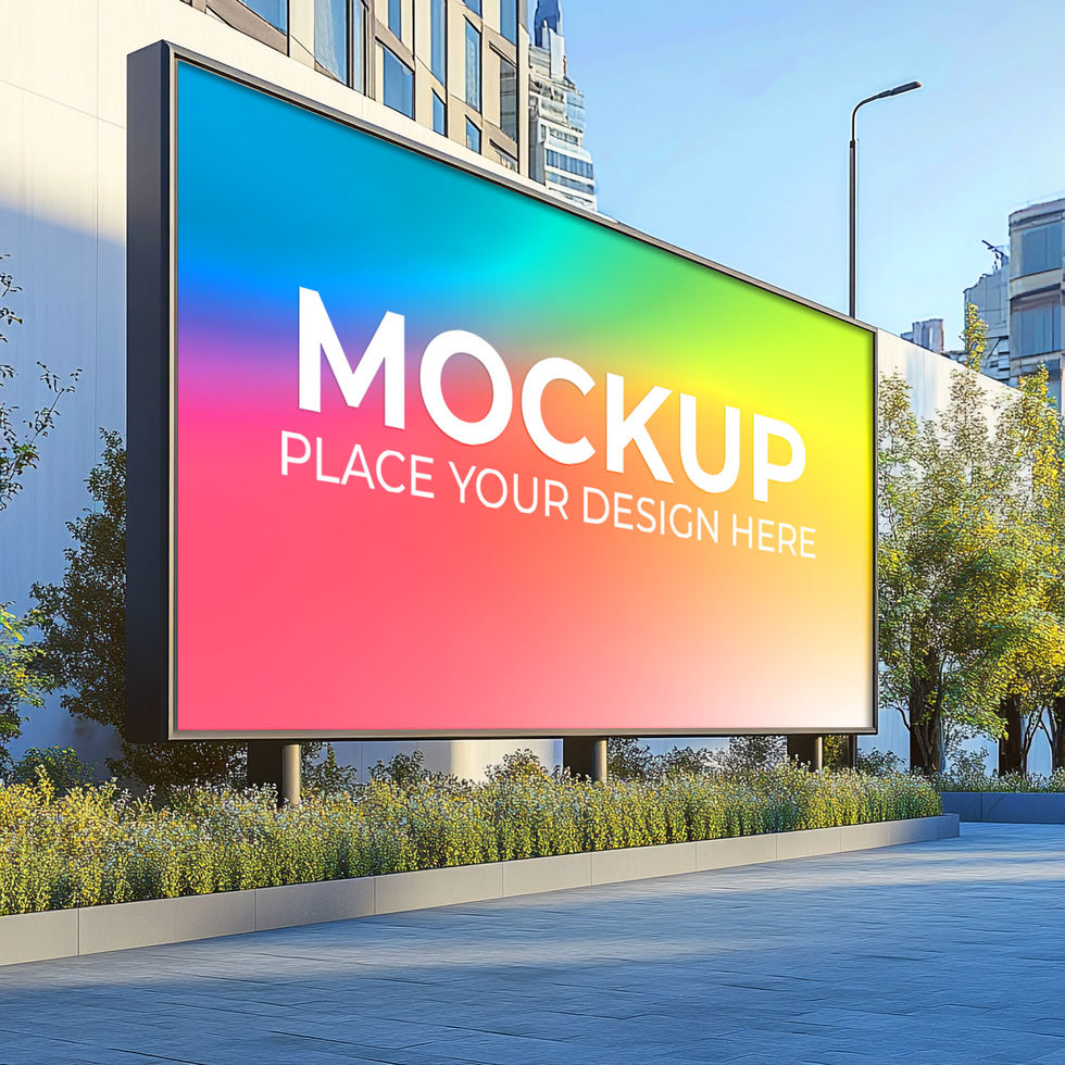 Billboard Mockup Vibrant Design Template On Transparent Background psd