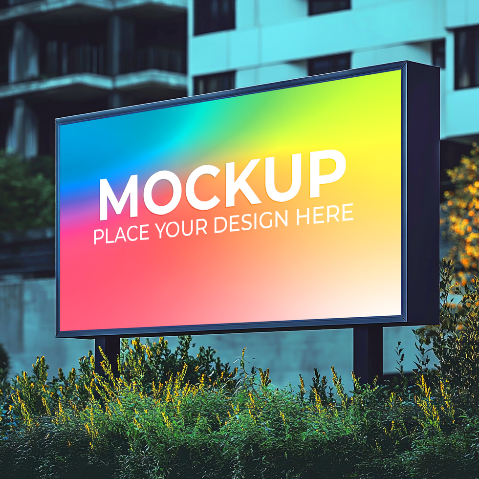 Billboard Mockup Vibrant LED Screen in Urban Setting On Transparent Background psd