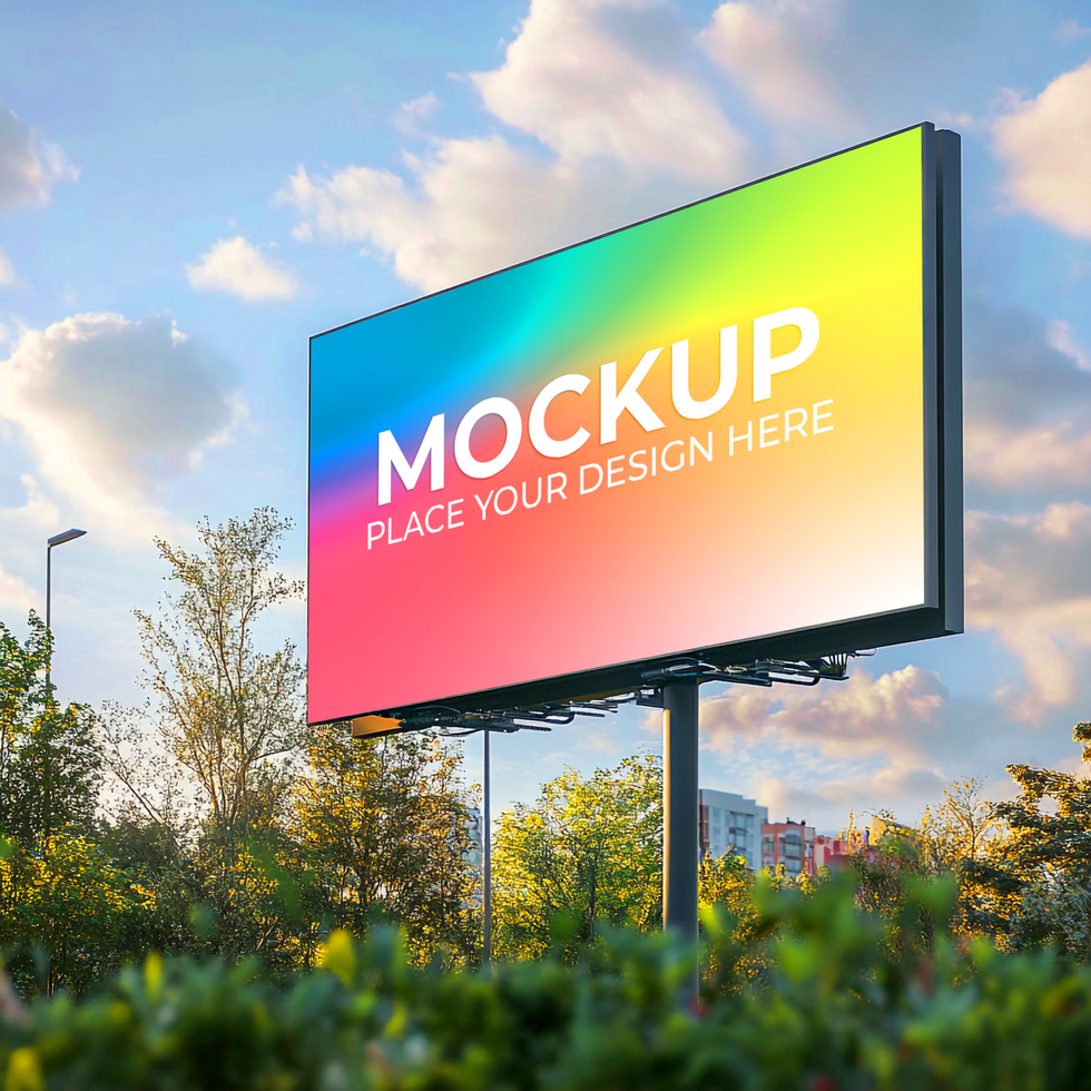 Vibrant Billboard Mockup Showcase Your Design On Transparent Background psd