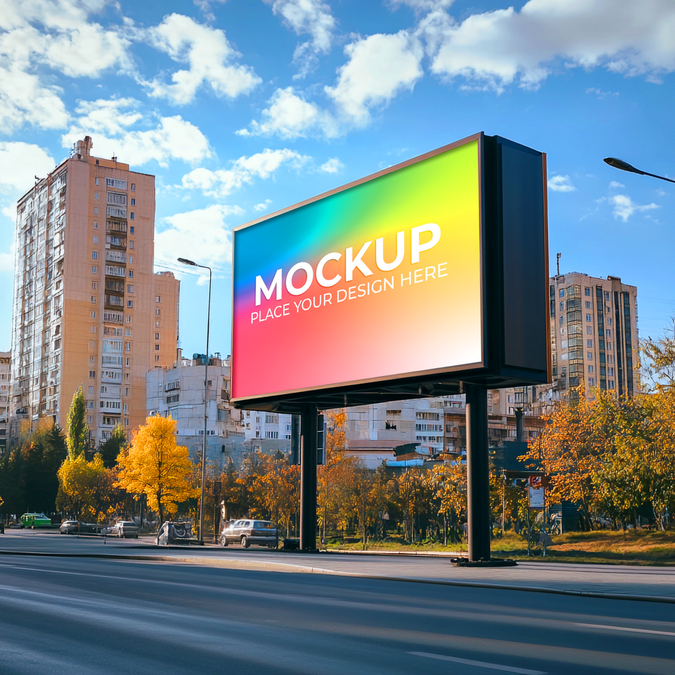 Night City Billboard Template for Outdoor Advertising psd