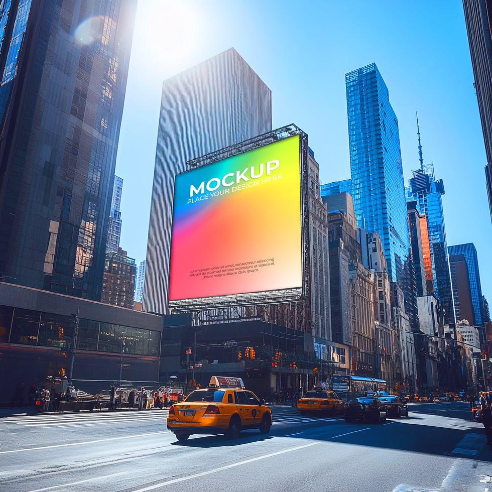 Vibrant Billboard in NYC Times Square Advertising On Transparent Background psd