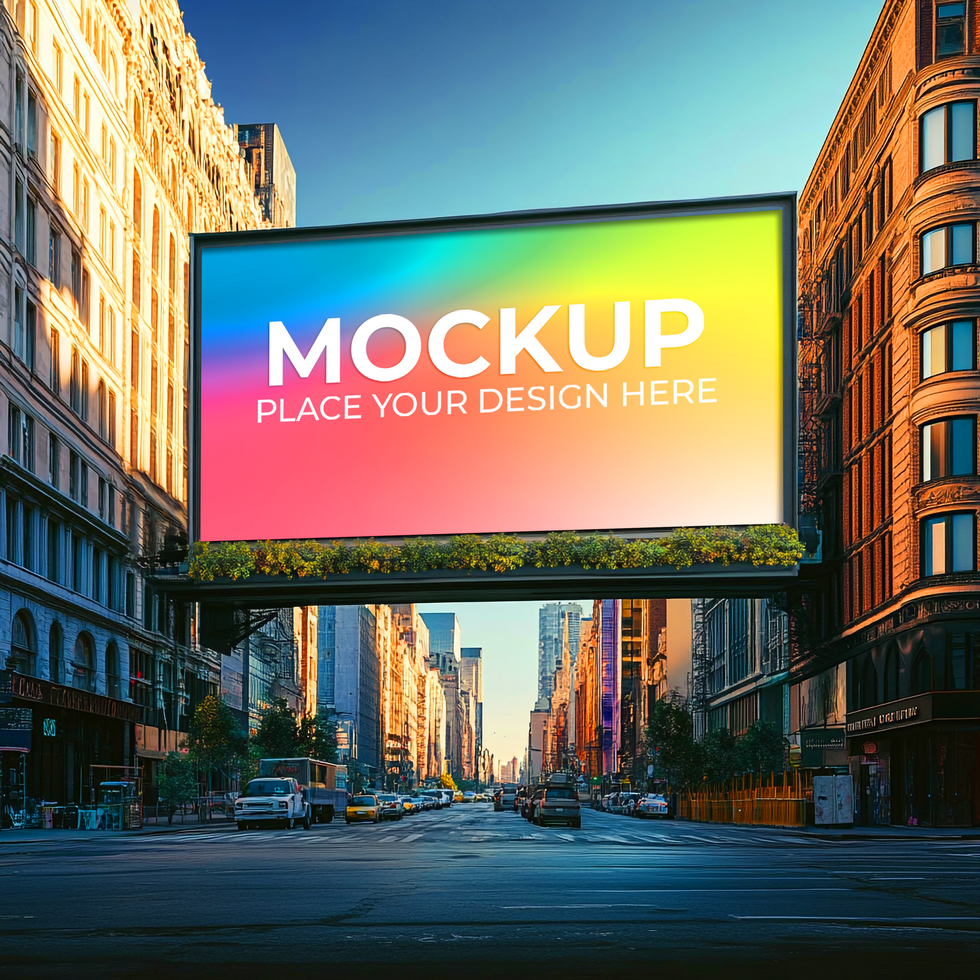 Billboard Mockup City Street Advertising Display Template On Background psd