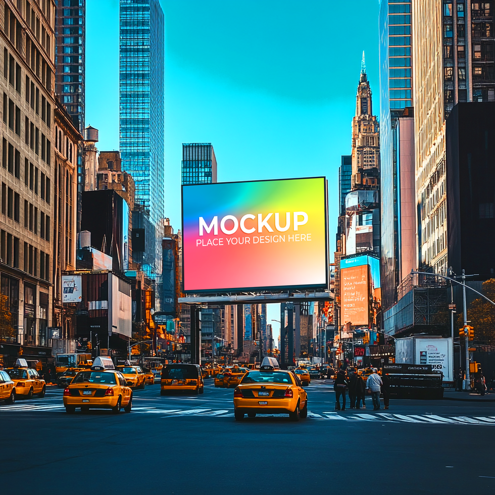 Vibrant NYC Billboard Mockup Perfect for Advertising Campaigns On Transparent Background psd