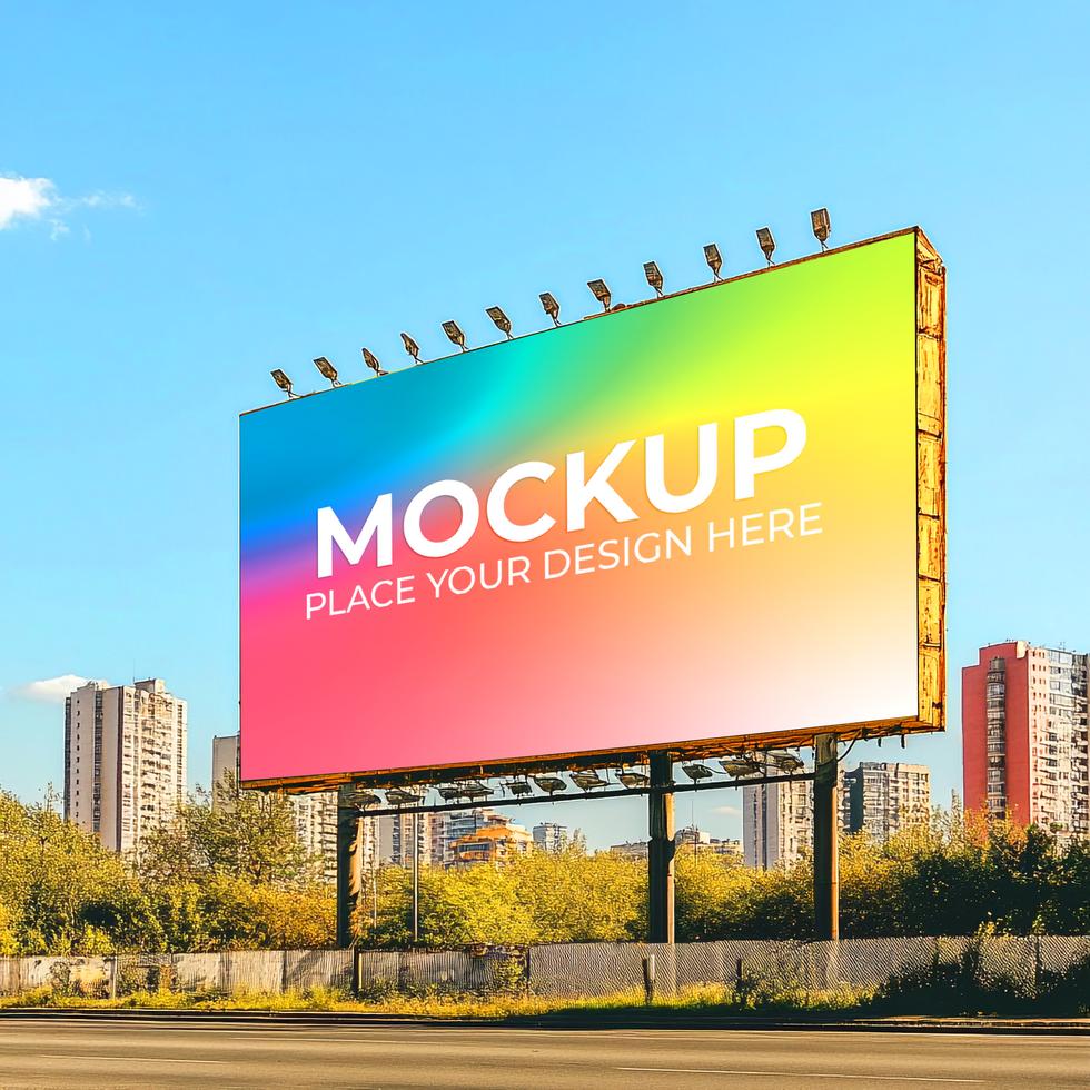 Billboard Mockup Vibrant Outdoor Advertising Design Template Mockup Template Design psd