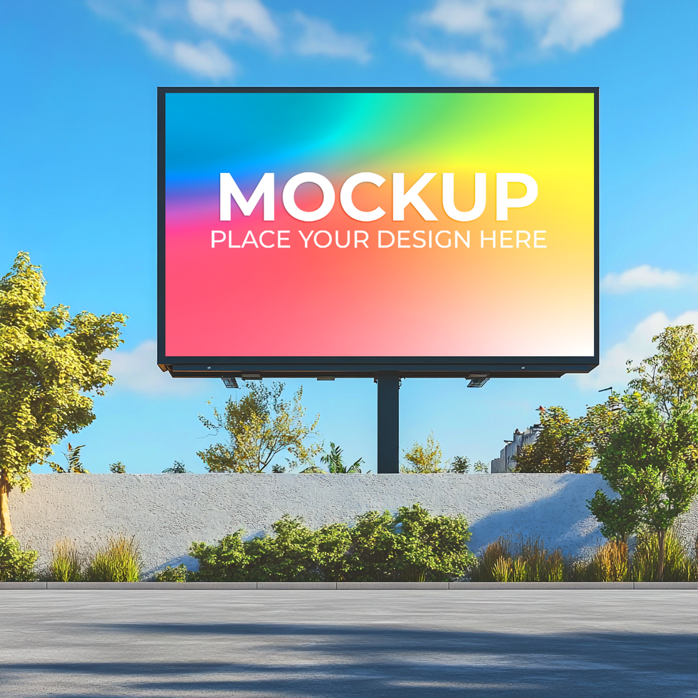 Vibrant Billboard Mockup Outdoor Advertising Template for Design Presentation On Transparent Background psd