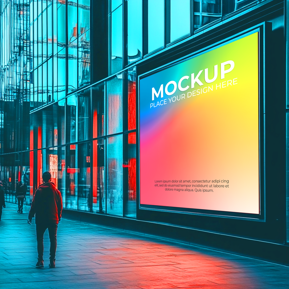Vibrant City Billboard Mockup Urban Advertising Template On Transparent Background psd