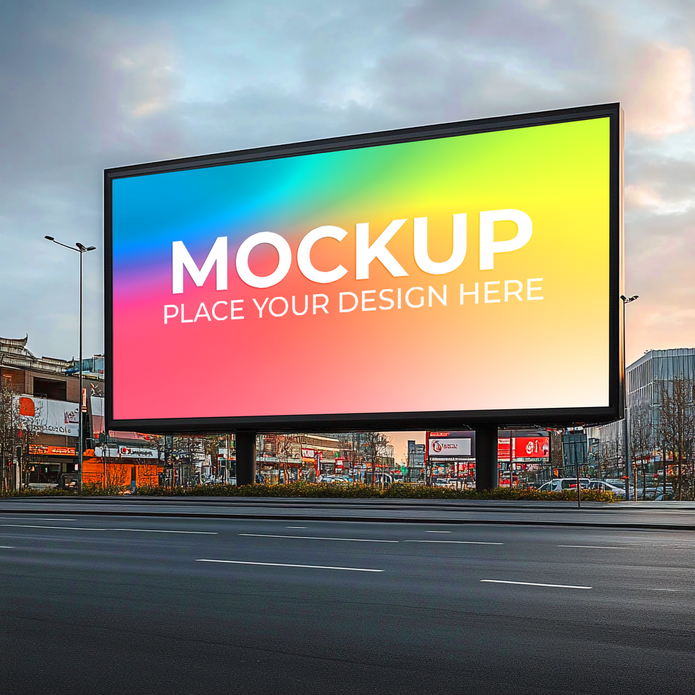 Billboard Mockup Giant Outdoor Advertising Display in City Setting Perfect for Design Presentations Mockup Template Design psd