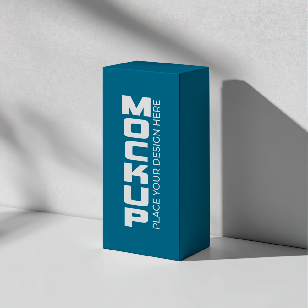 Teal Box Packaging Mockup Product Presentation Template psd
