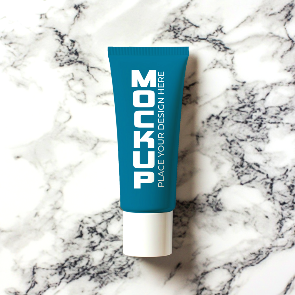 Teal Cosmetic Tube Mockup Perfect for Branding Packaging Design psd