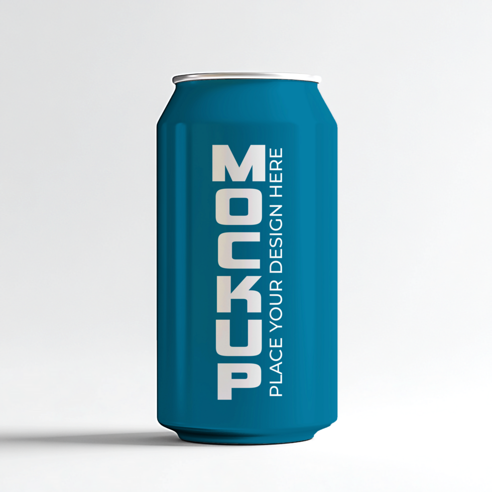 Teal Aluminum Can Mockup Branding and Design Template psd
