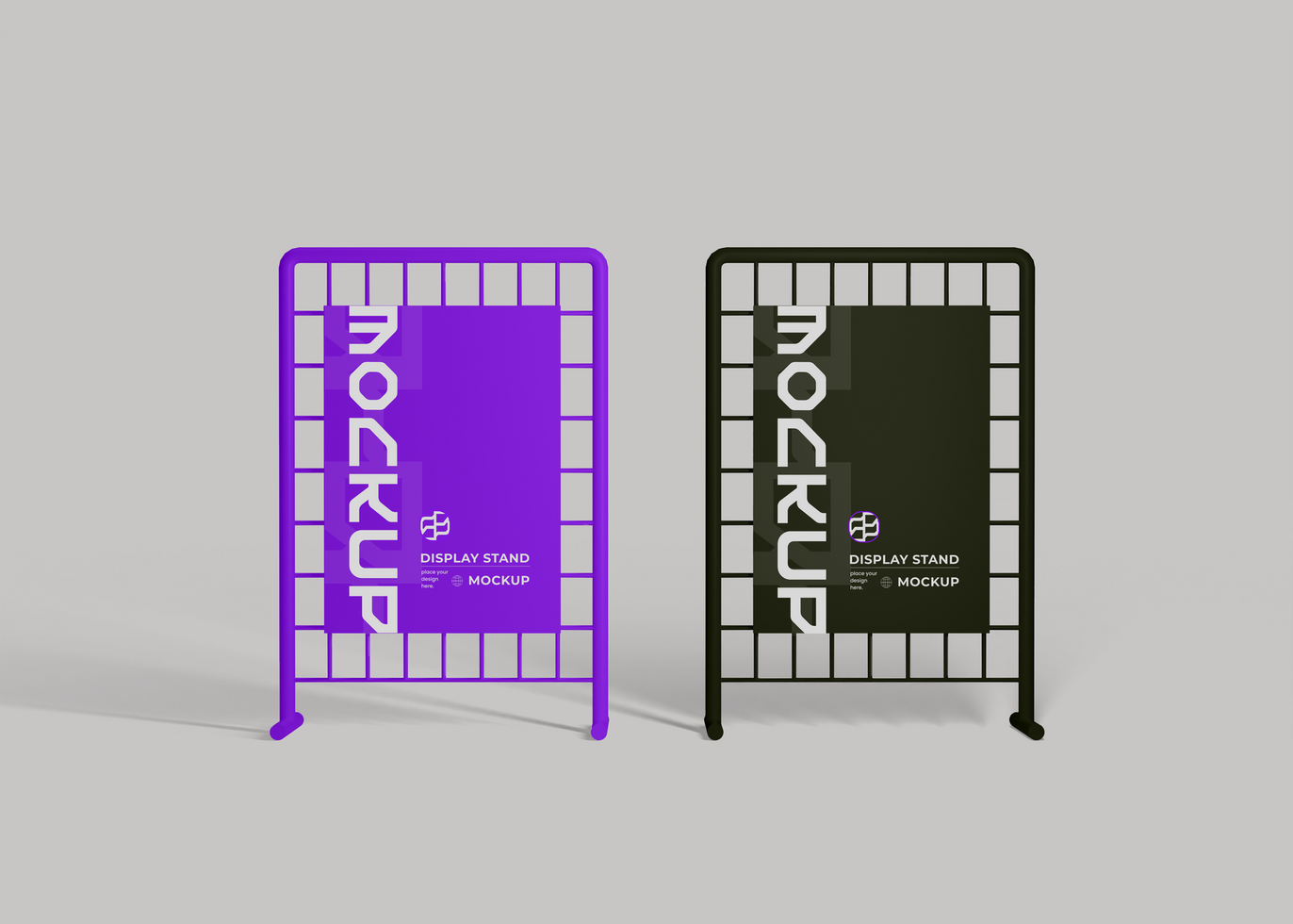 Standing Wire Display Holder Mockup psd