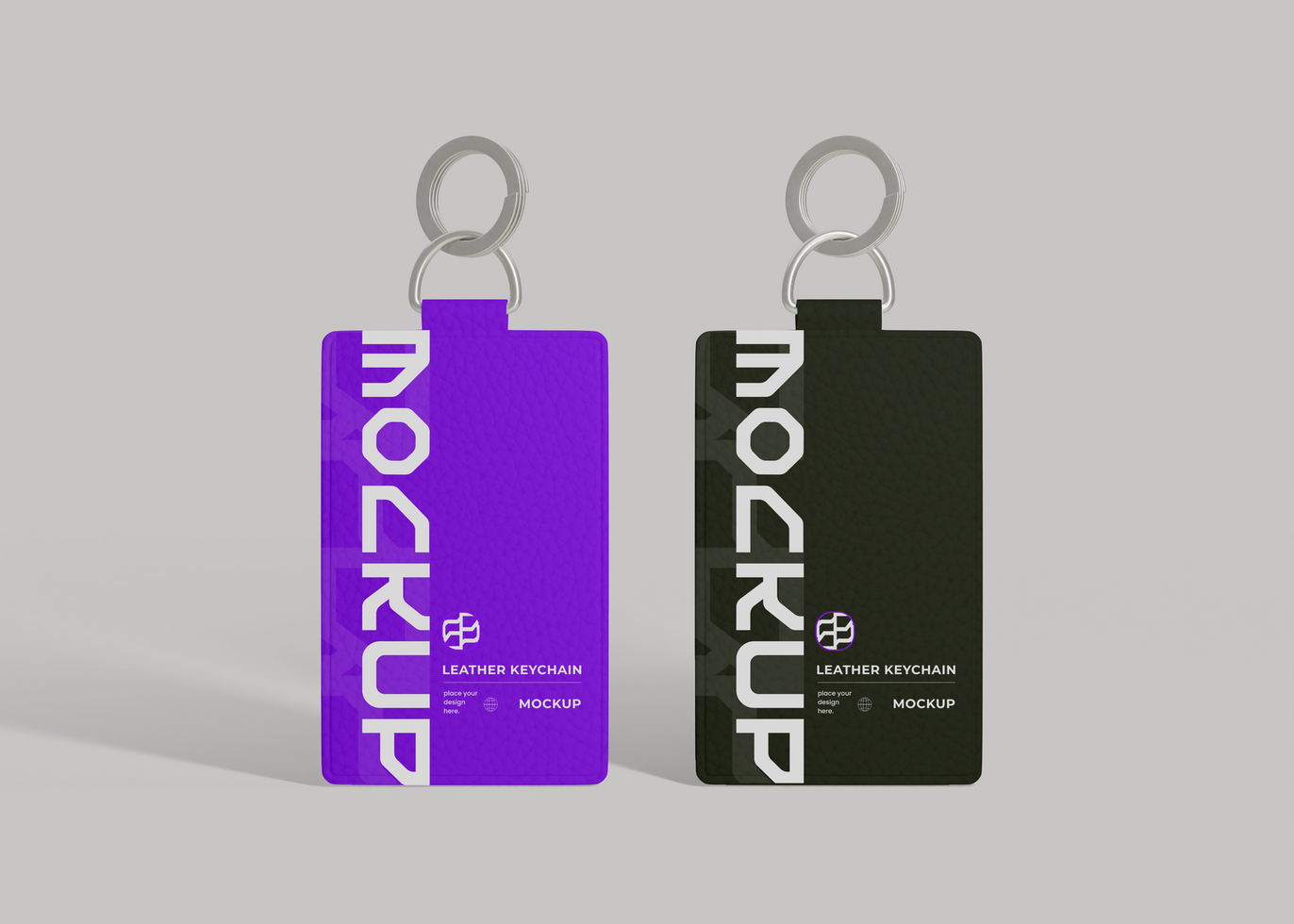 Leather Keychain Mockup for Engraved Logo Showcase psd