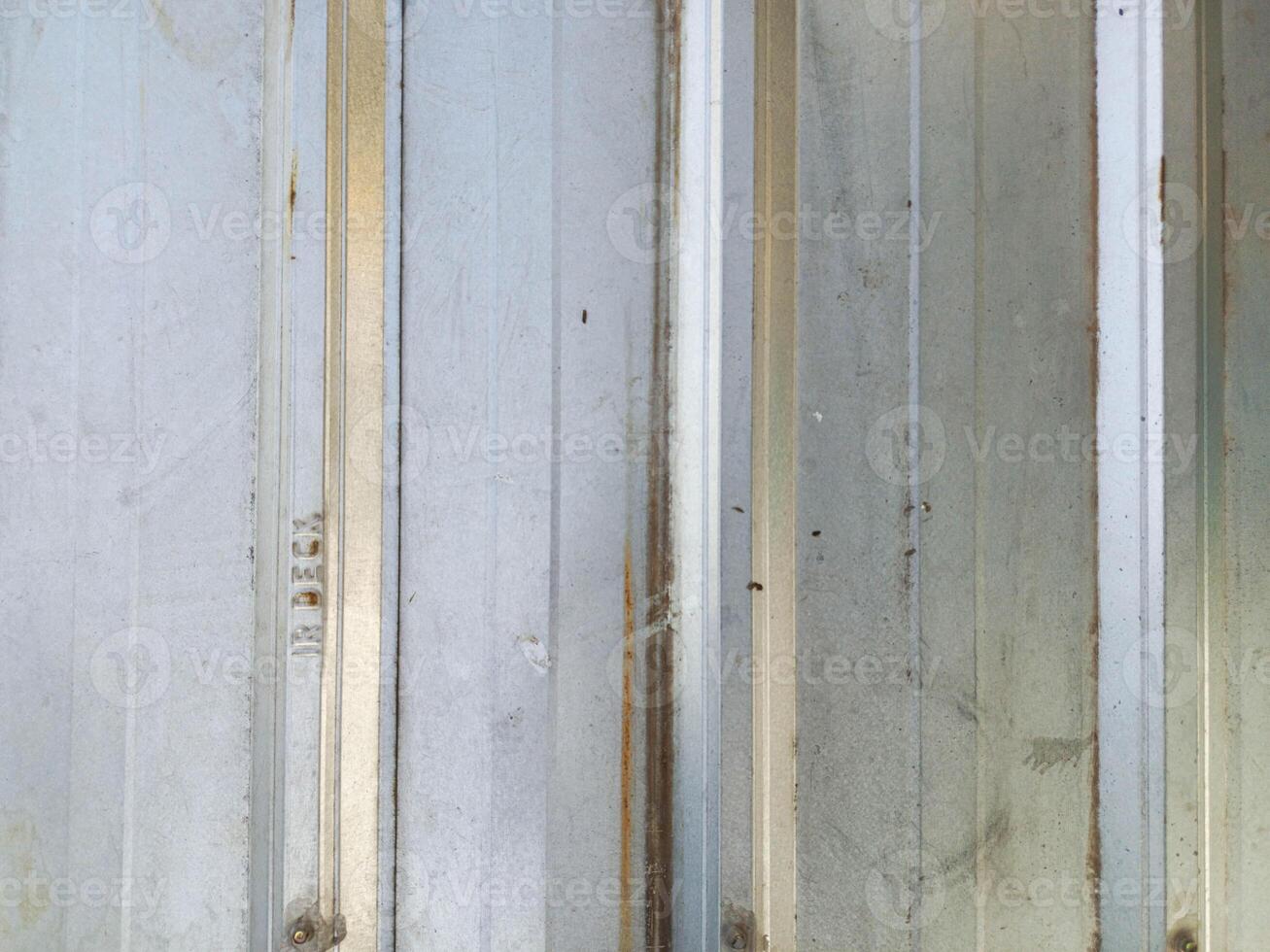Weathered Silver Metal Wall with Vertical Lines Texture Backgrou photo