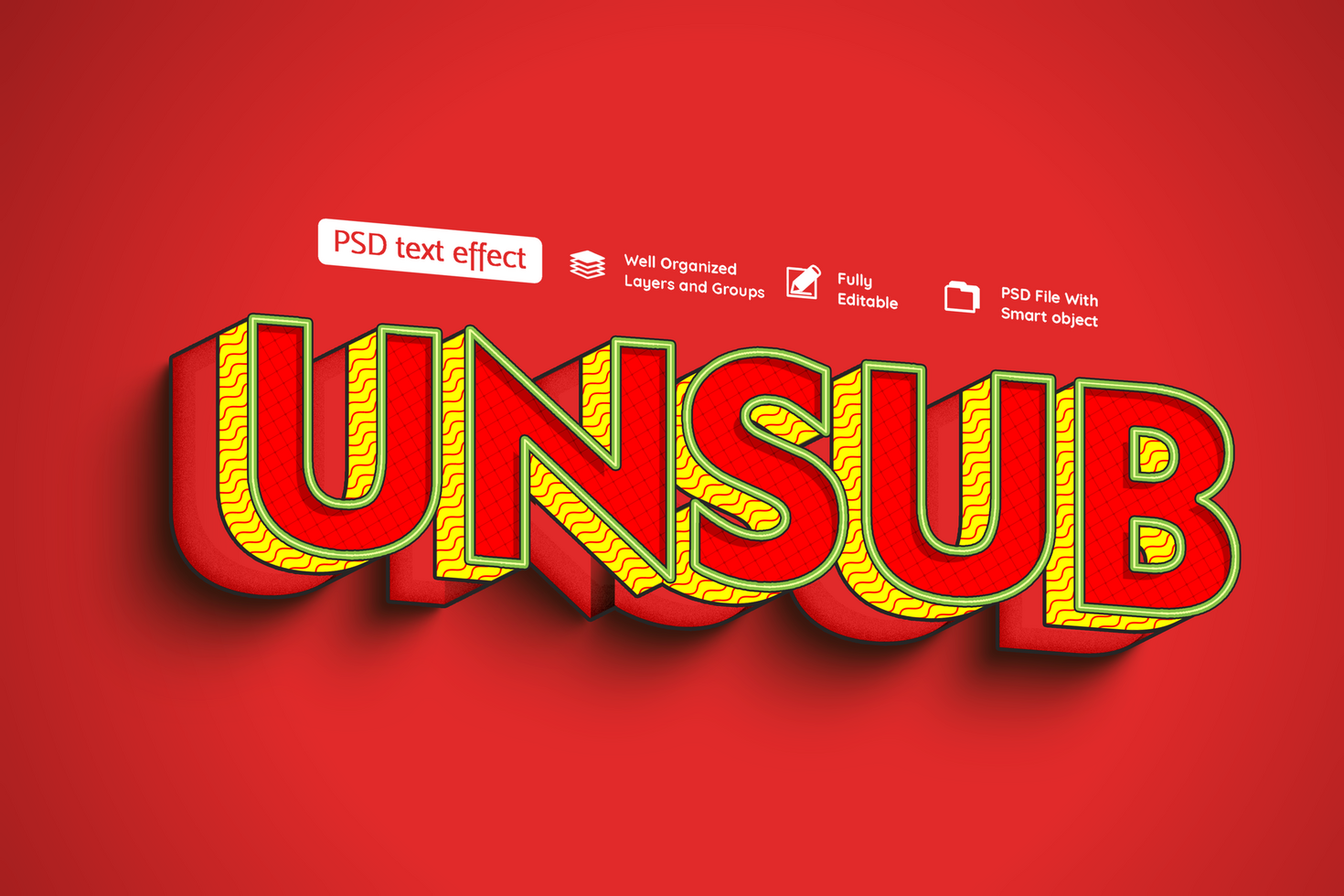 Unsub Text Effect psd
