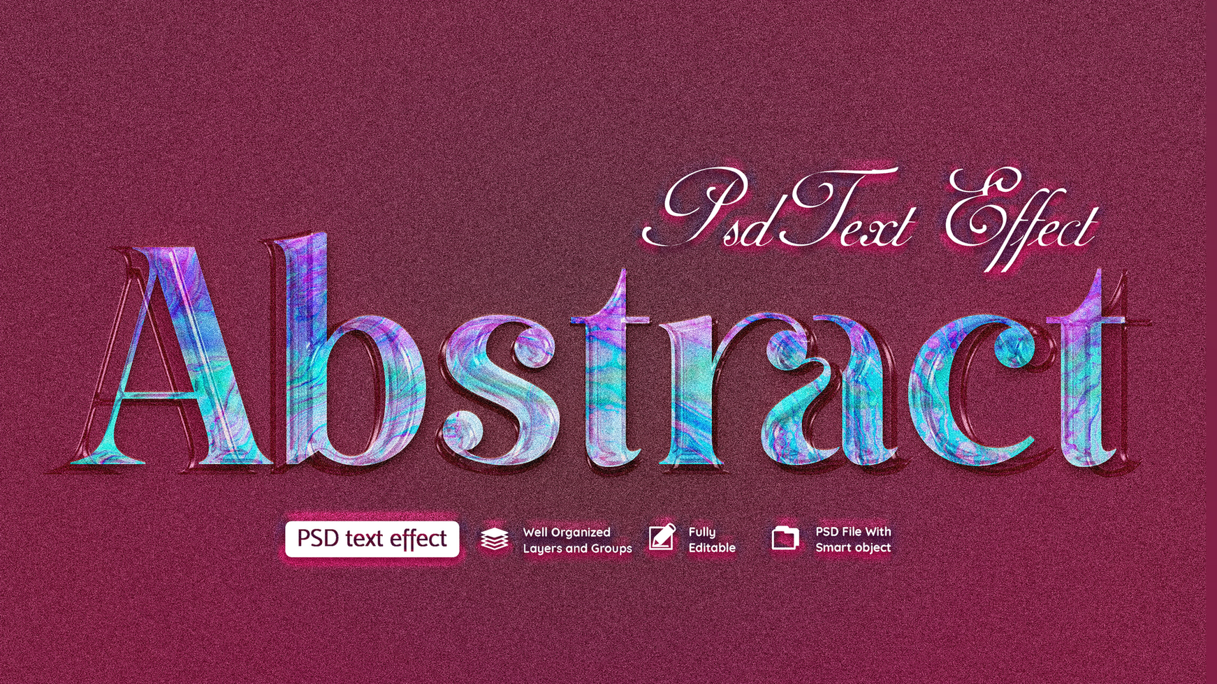 Abstract Text Effect psd