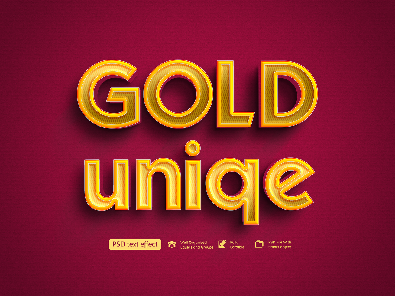Gold Uniqe editable text effect psd