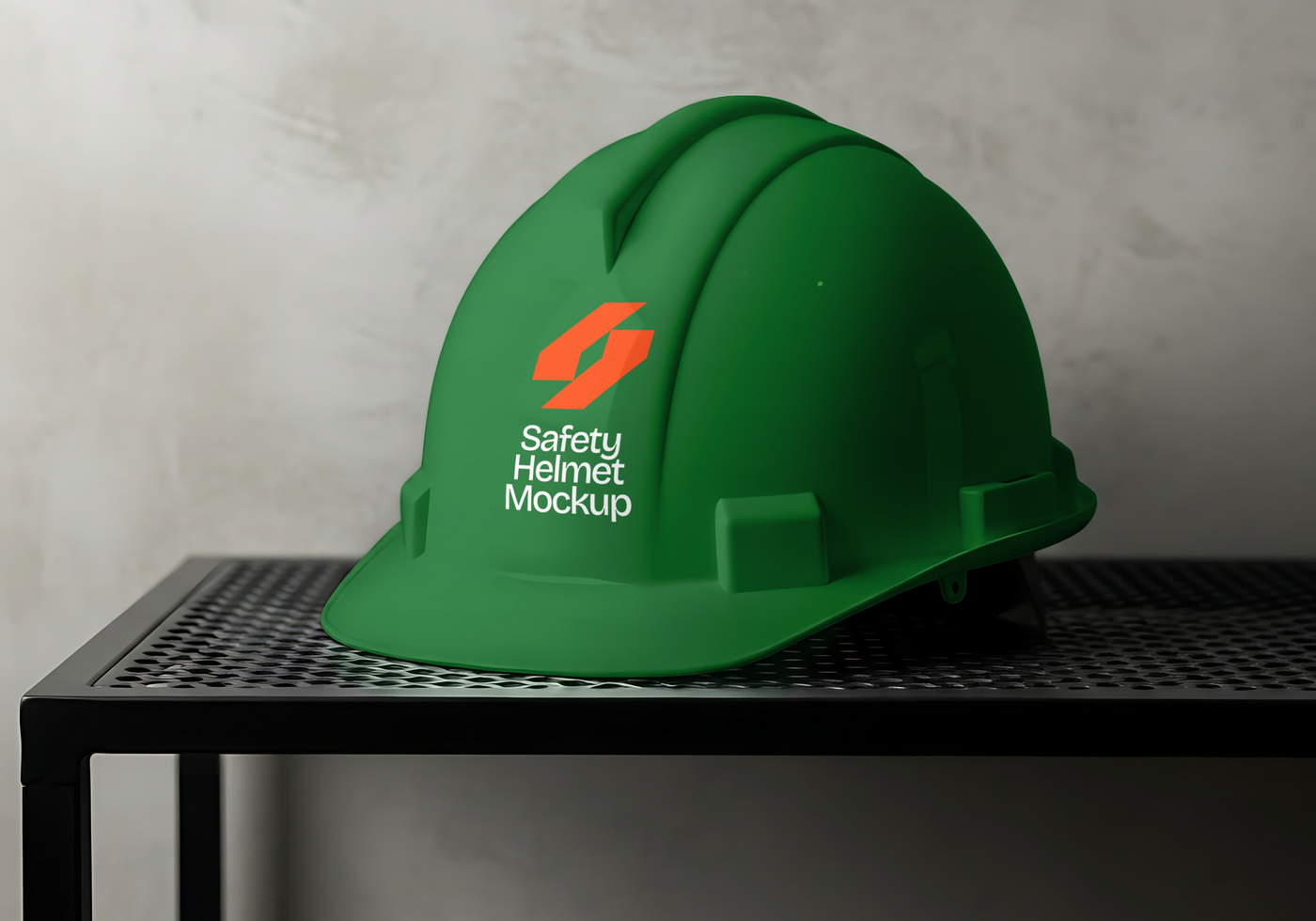 Green Safety Helmet Mockup psd