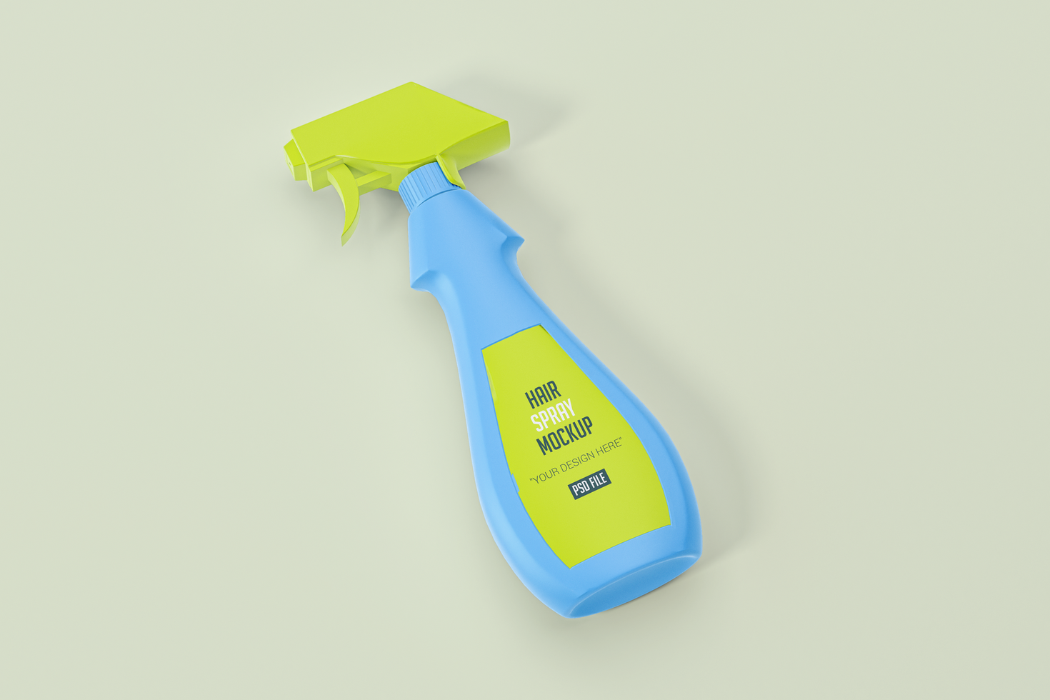 Spray bottle label realistic 3d Cosmetic product branding mochup psd