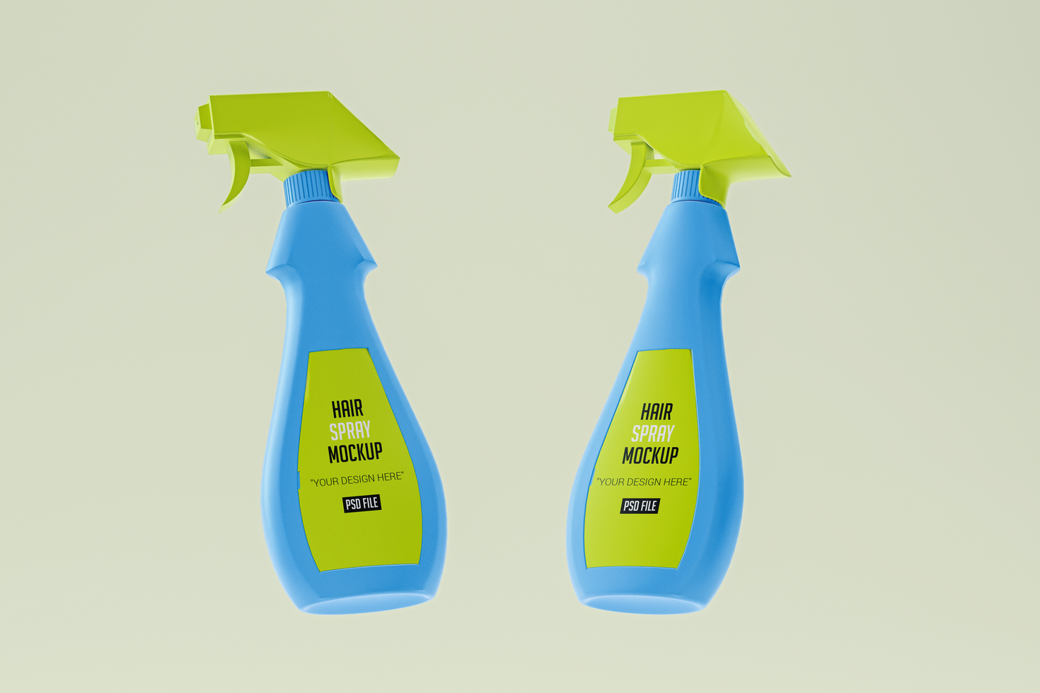 Hair spray bottle 3d mockup template psd