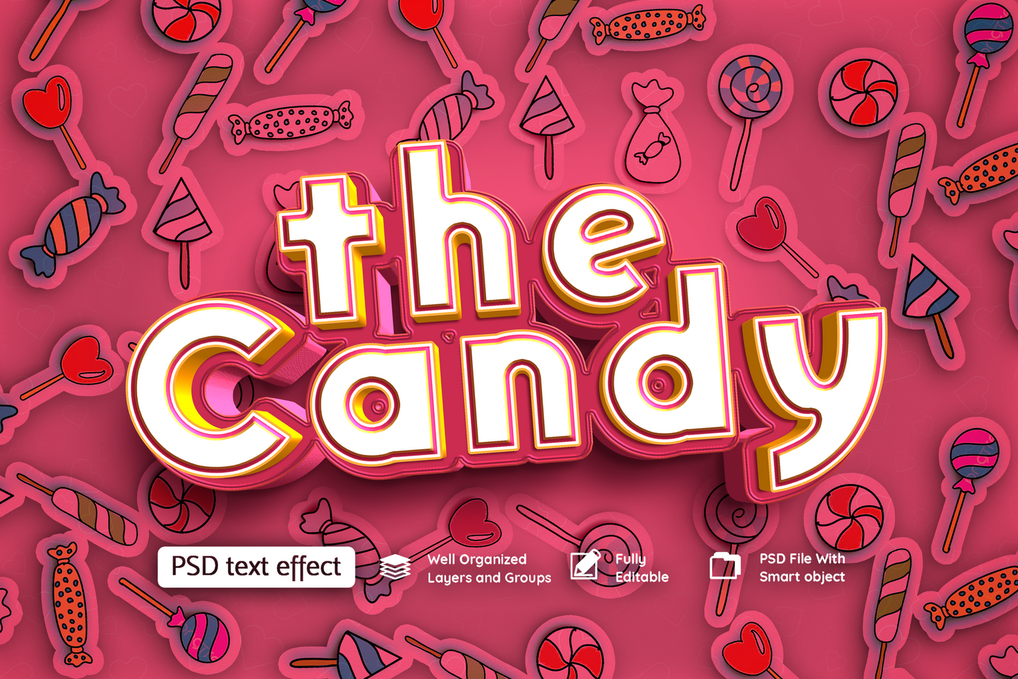 The Candy Editable Text Effect psd