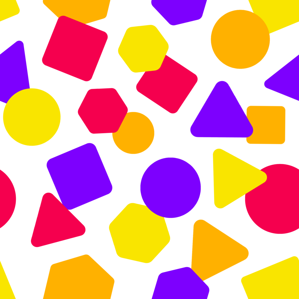 Colourful Geometry Seemless Pattern on Transparent Background png
