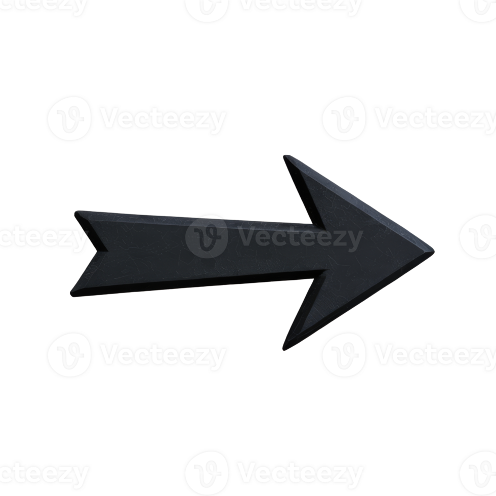 Dark arrowhead design element rightward pointing png