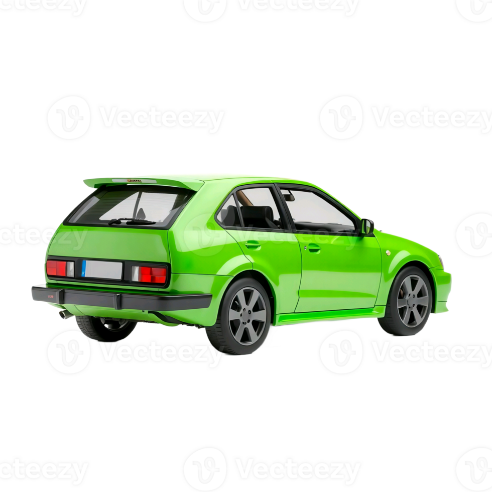 A green toy car on transparent background png