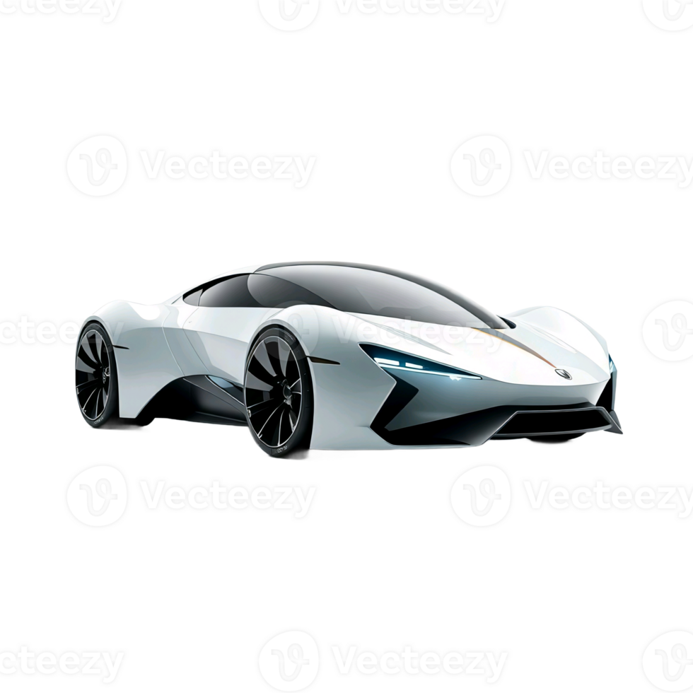 A futuristic sports car Design isolated on transparent background png