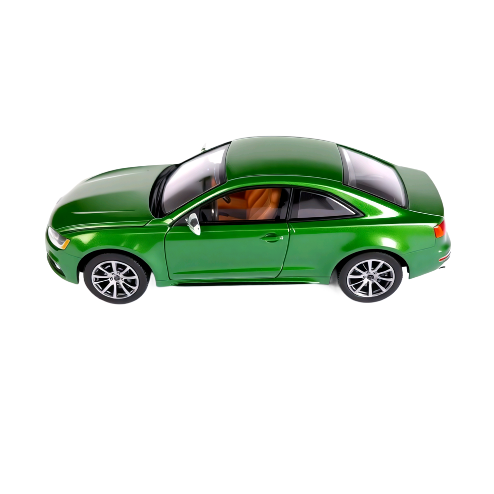 A green toy car isolated on transparent background png