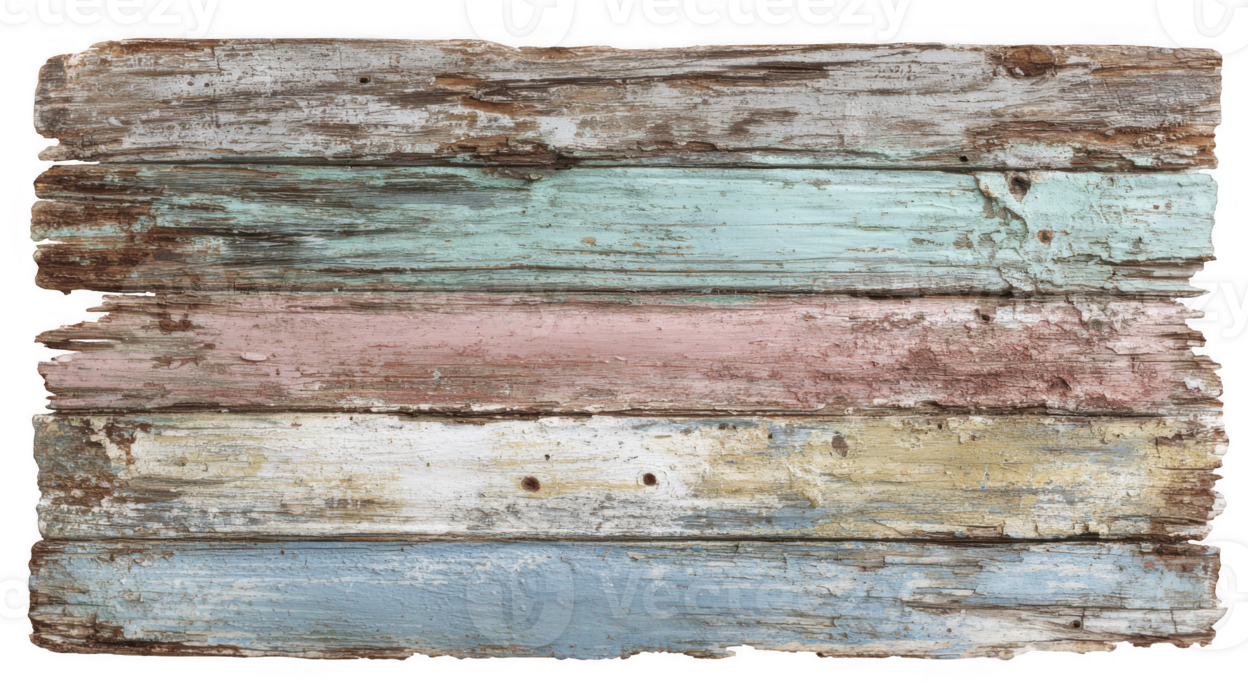 Worn wooden panel showing soft pastel hues on transparent background png