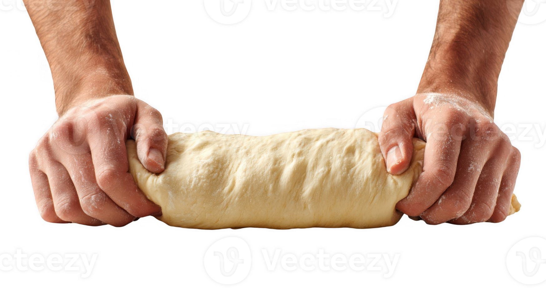 Baker kneading dough on transparent background png