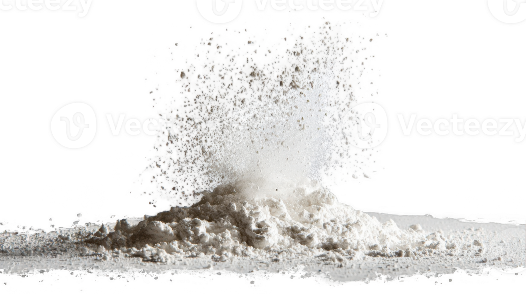 Flour dusting the surface during preparation on transparent background png