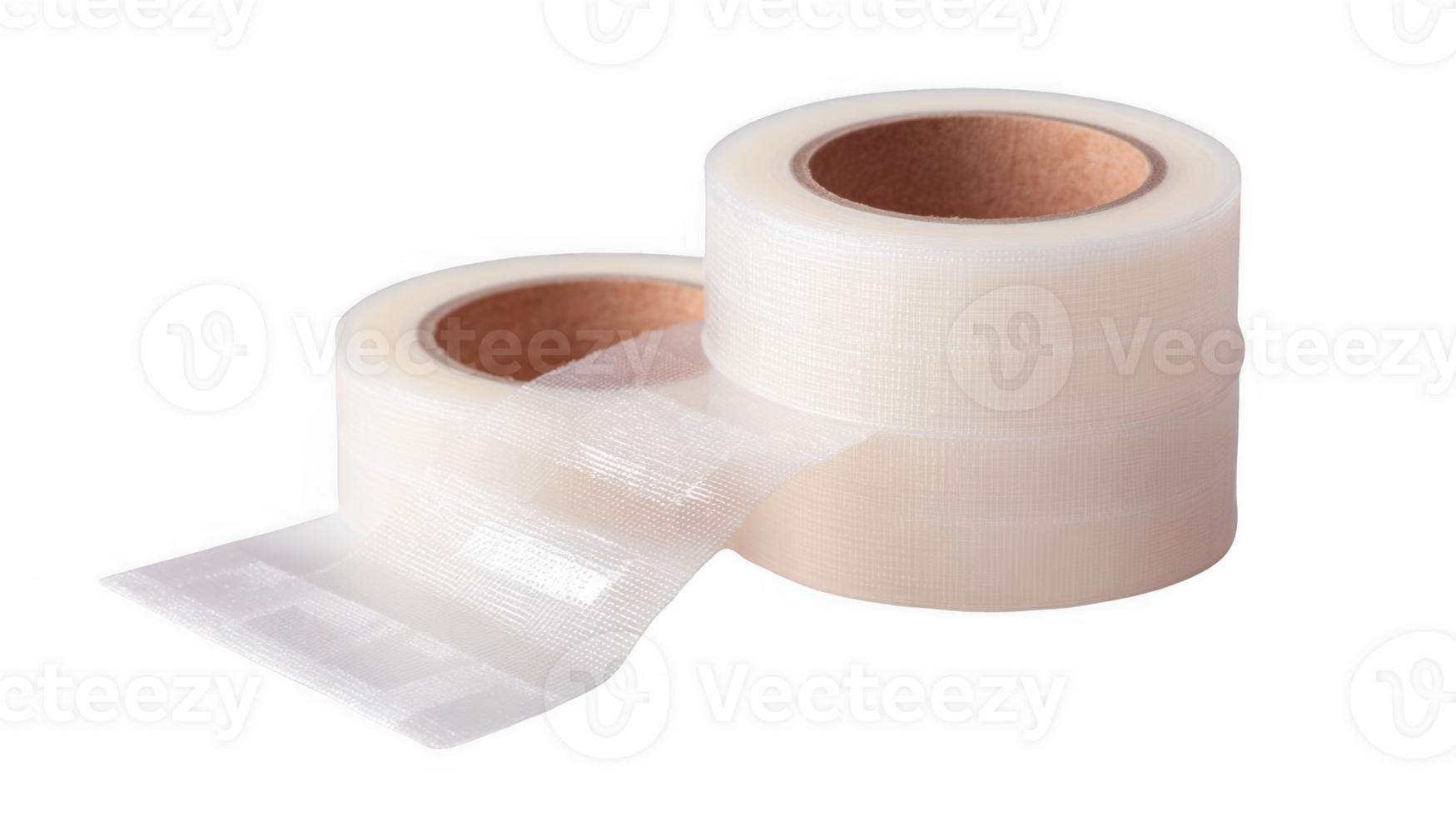 Breathable medical tape rolls resting on transparent background png