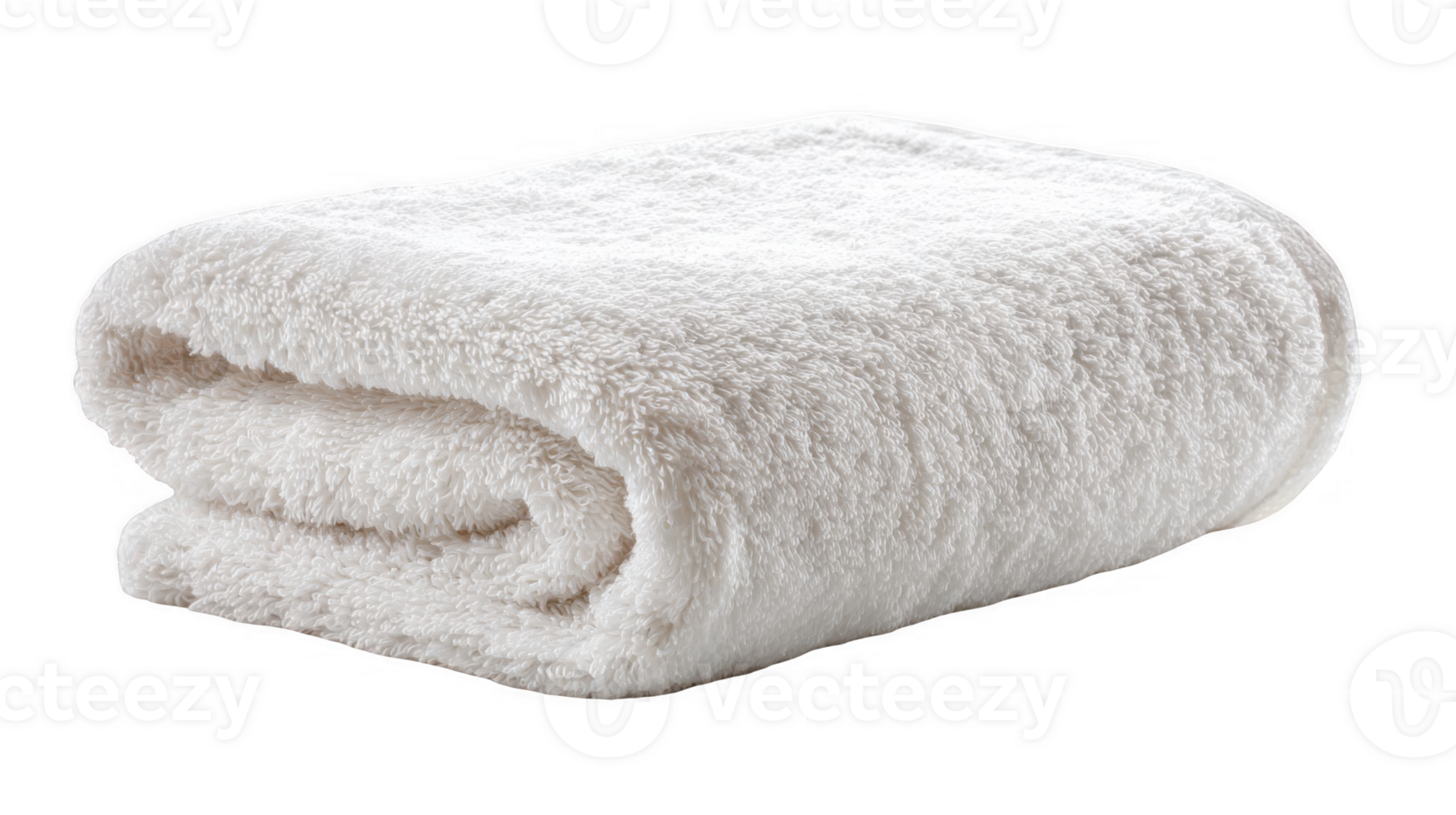 Soft white folded towel on transparent background png