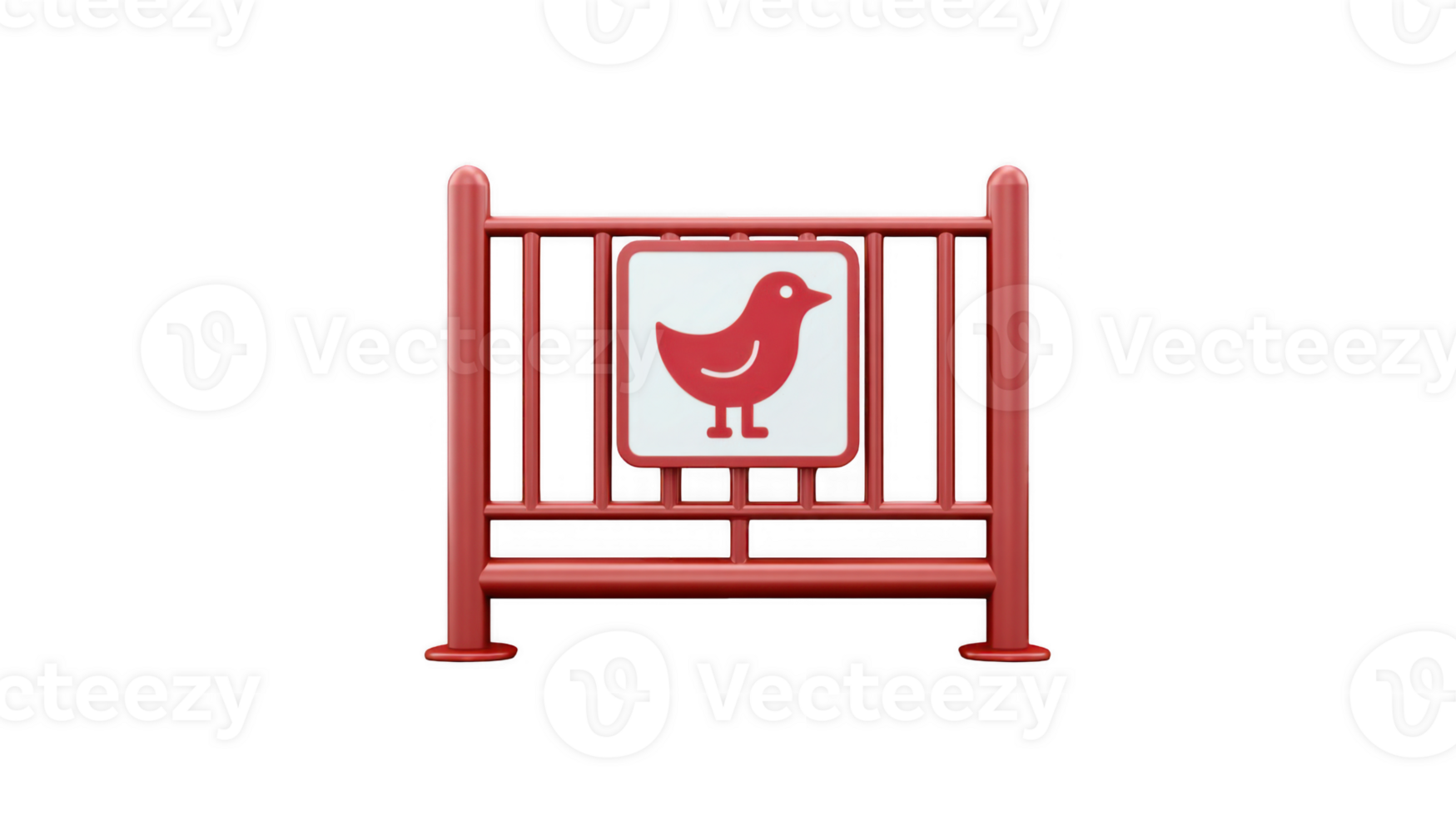 Red barrier showing bird shaped icon indicating flu risk on transparent background png