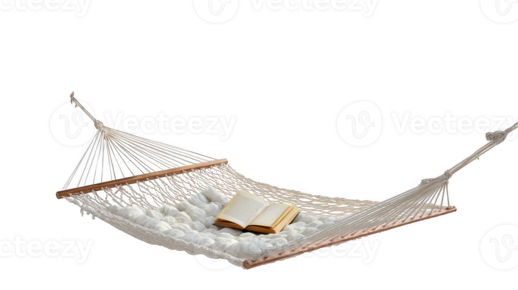 Relaxing hammock holding a journal under transparent background png