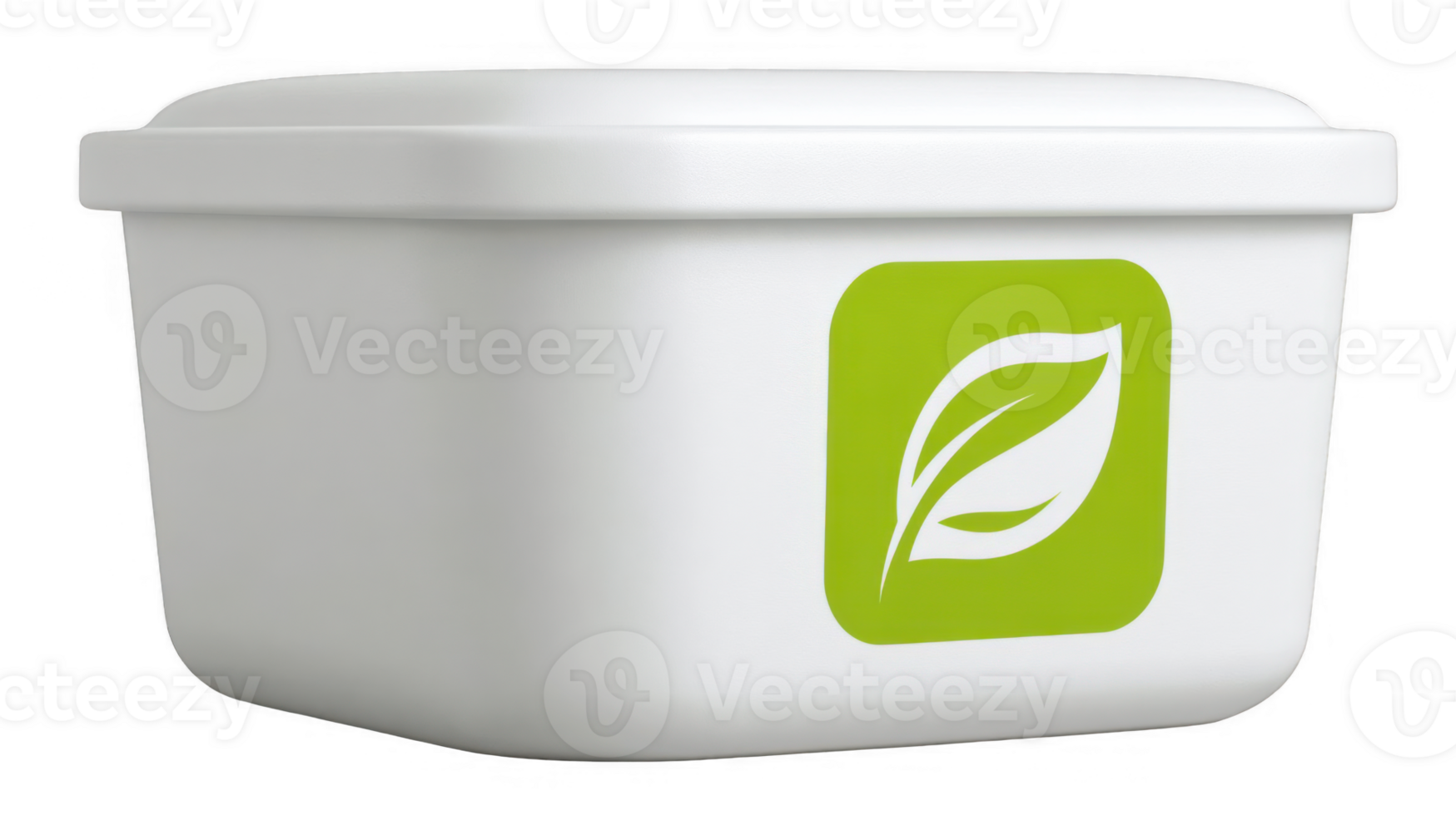 White food container showing bright organic logo on transparent background png