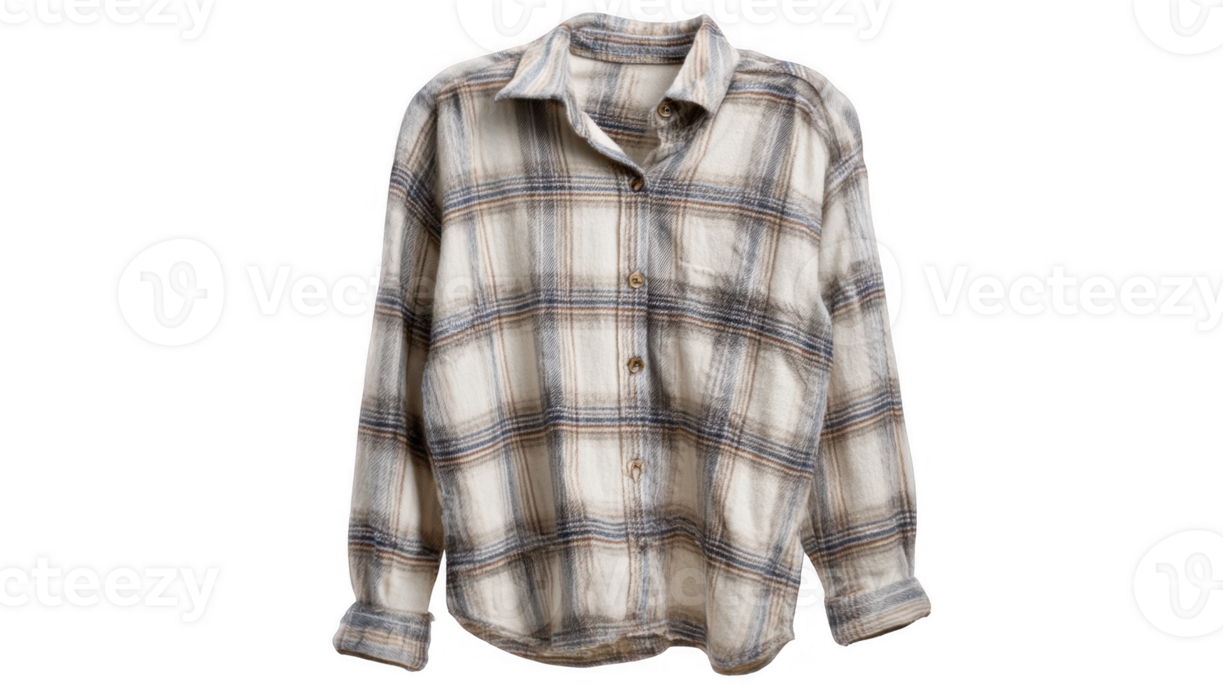 Checkered flannel shirt isolated on transparent background png