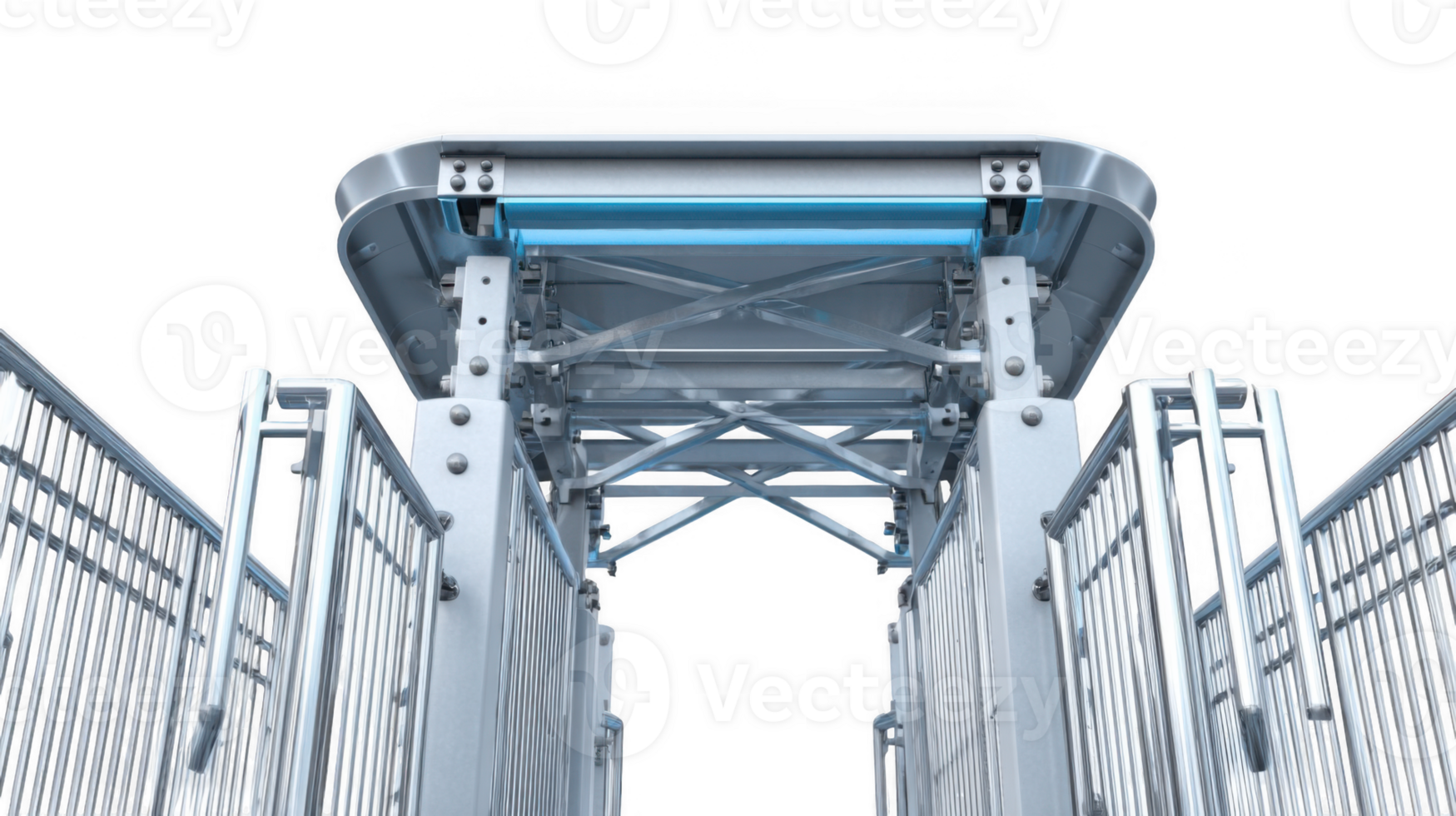 Modern turnstile gate allowing access on transparent background png