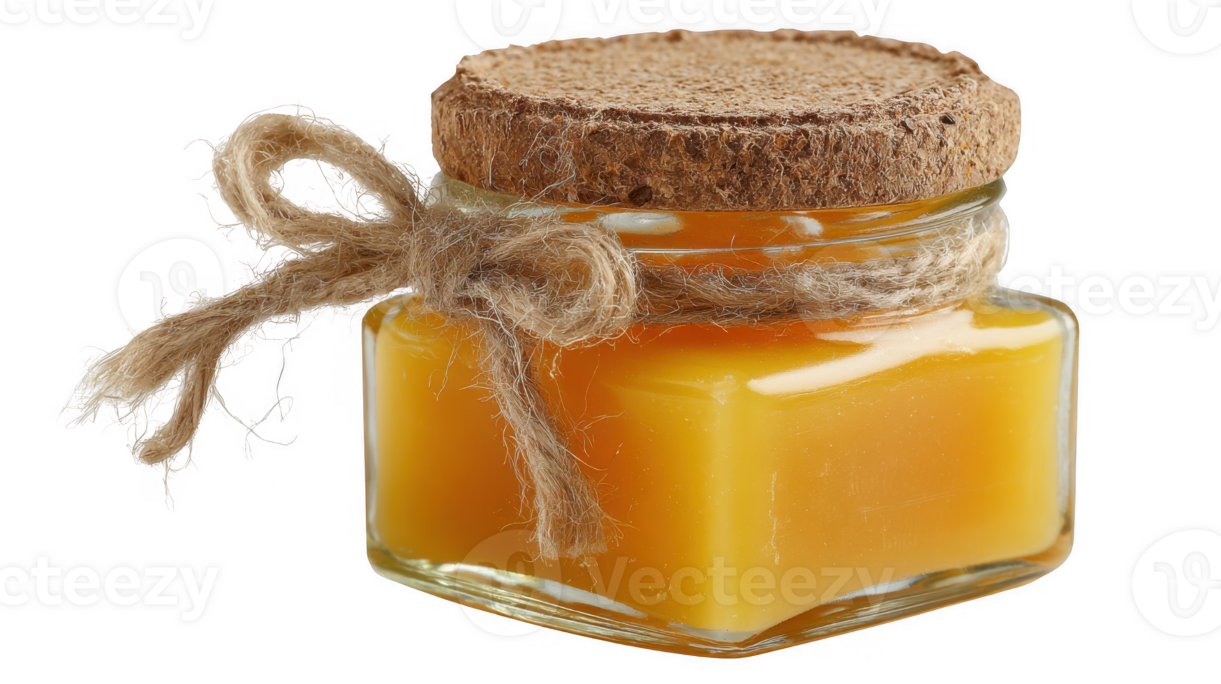 Glass jar filled with homemade orange body scrub on transparent background png