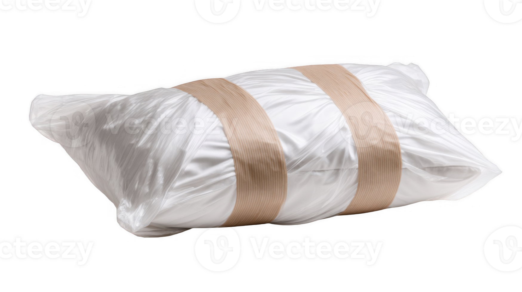 Luxurious silk pillow with elegant ribbon on transparent background png