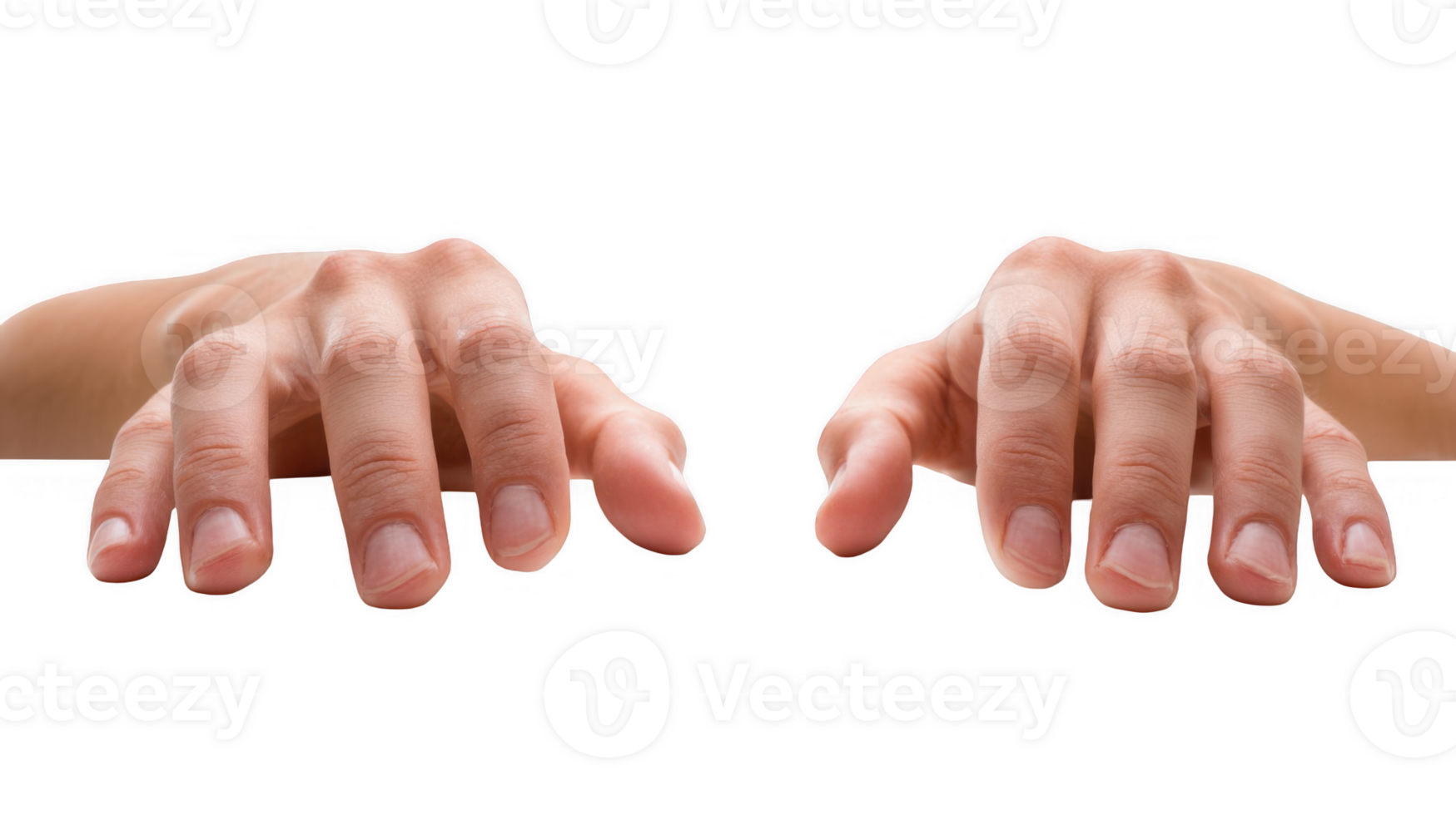 Two hands reaching out on transparent background png