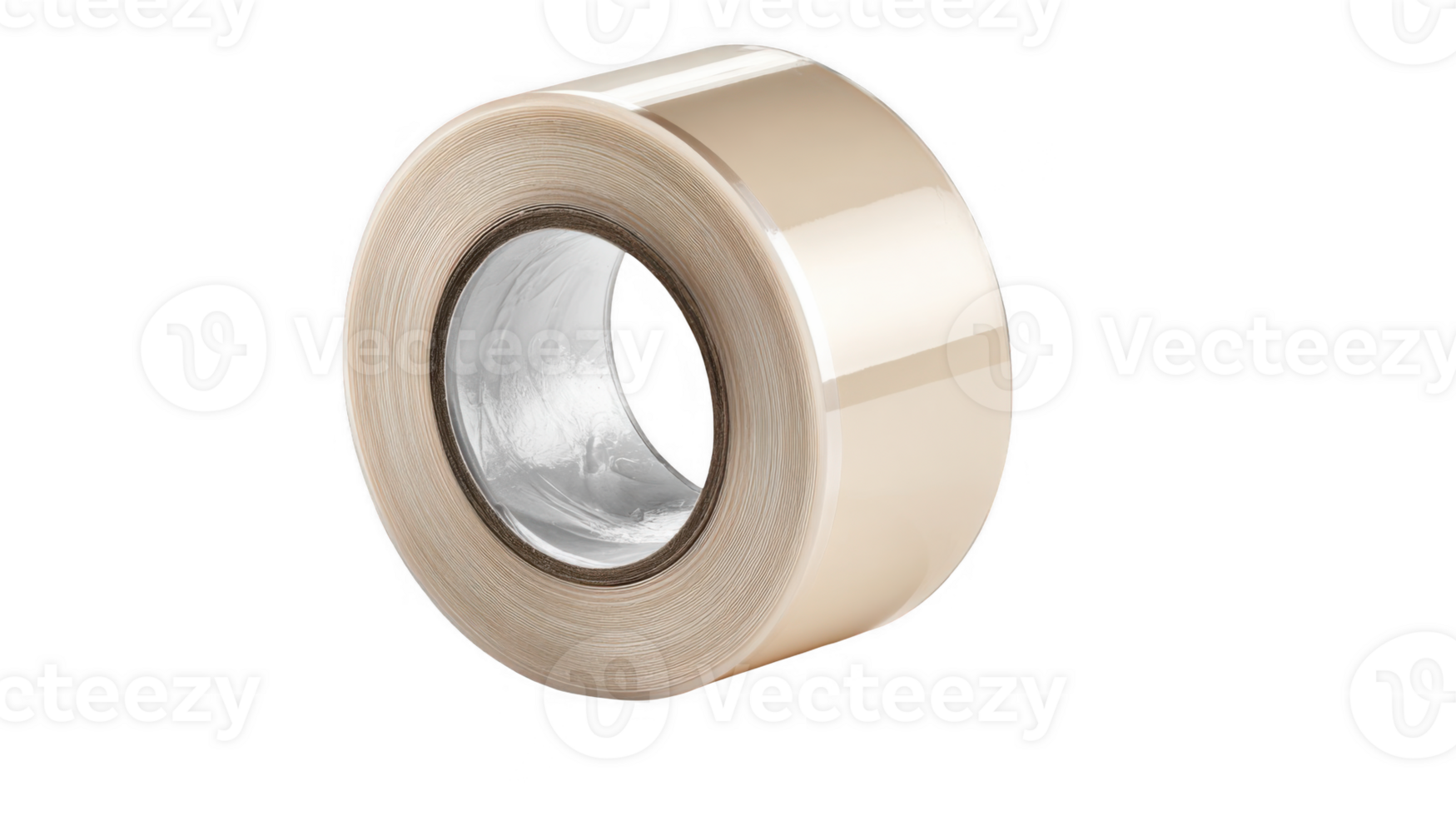 Roll of beige adhesive tape on transparent background png
